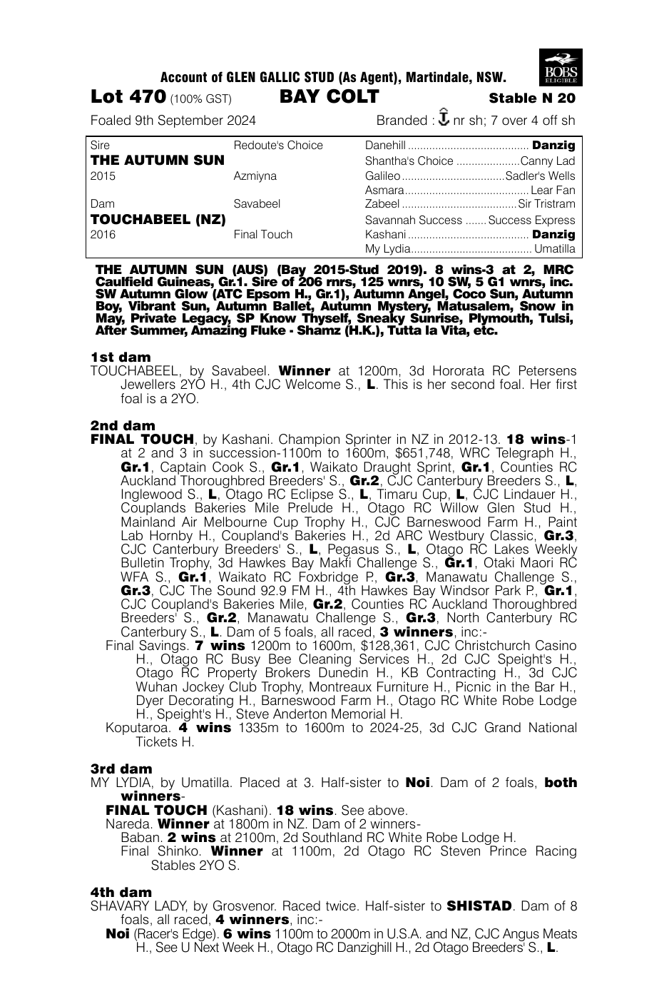 Pedigree - Lot 470
