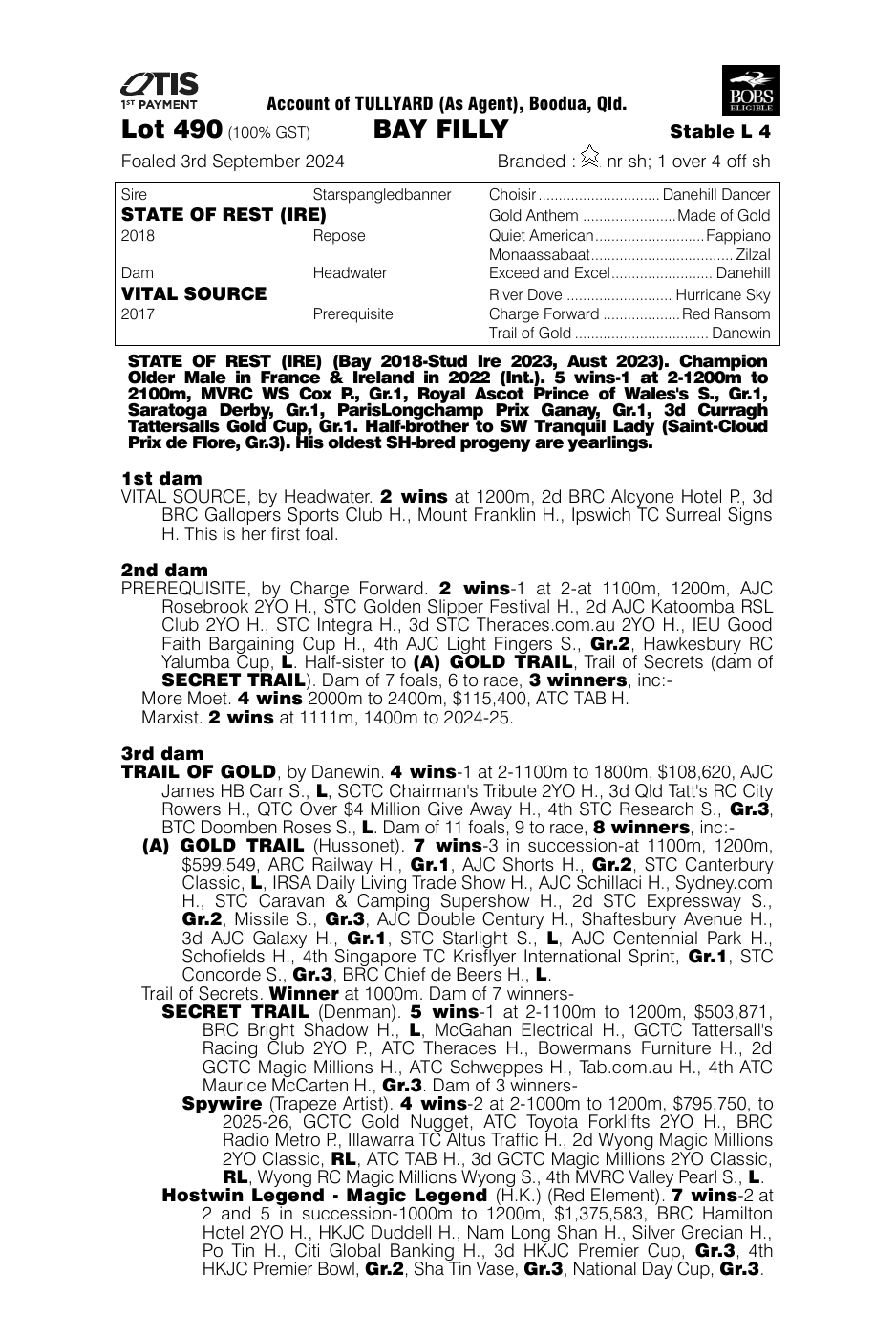 Pedigree - Lot 490