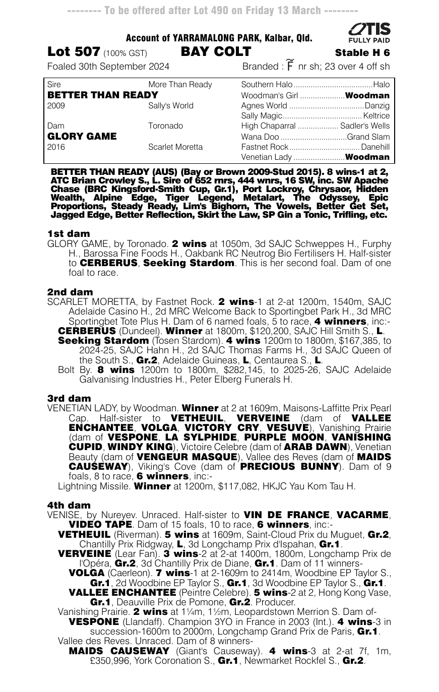 Pedigree - Lot 507