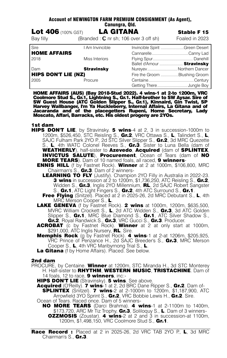 Pedigree - Lot 406