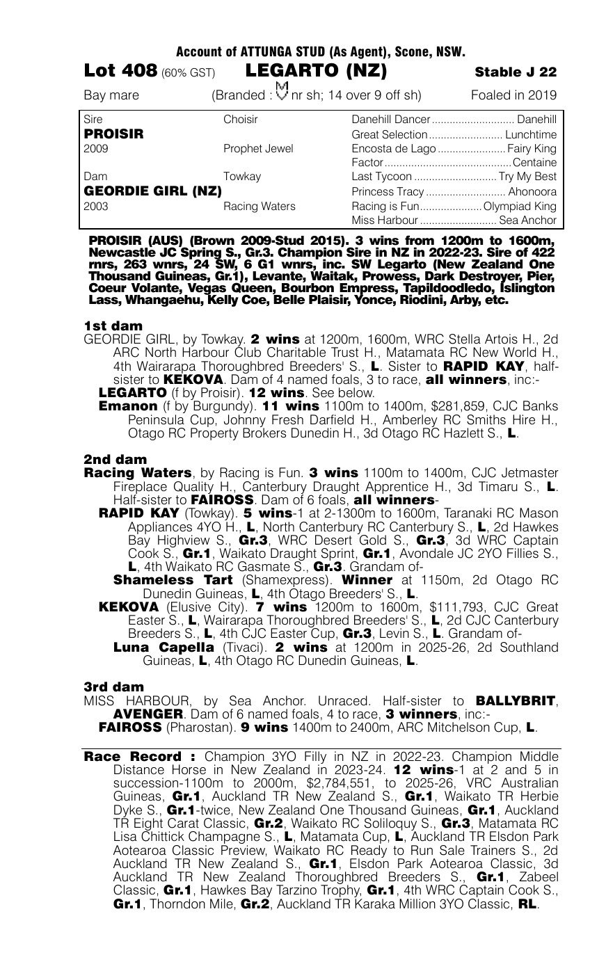 Pedigree - Lot 408
