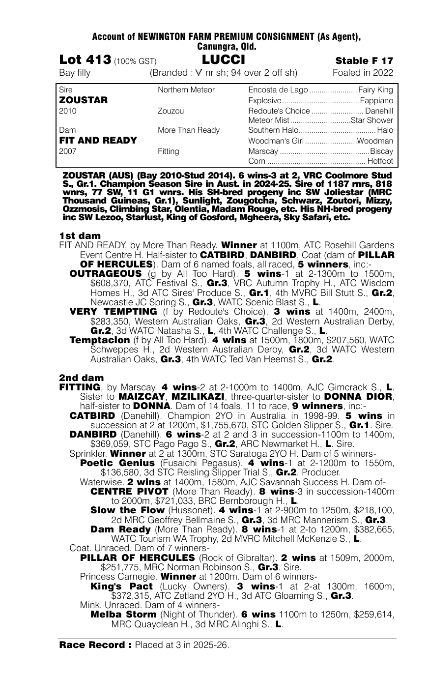 Pedigree - Lot 413