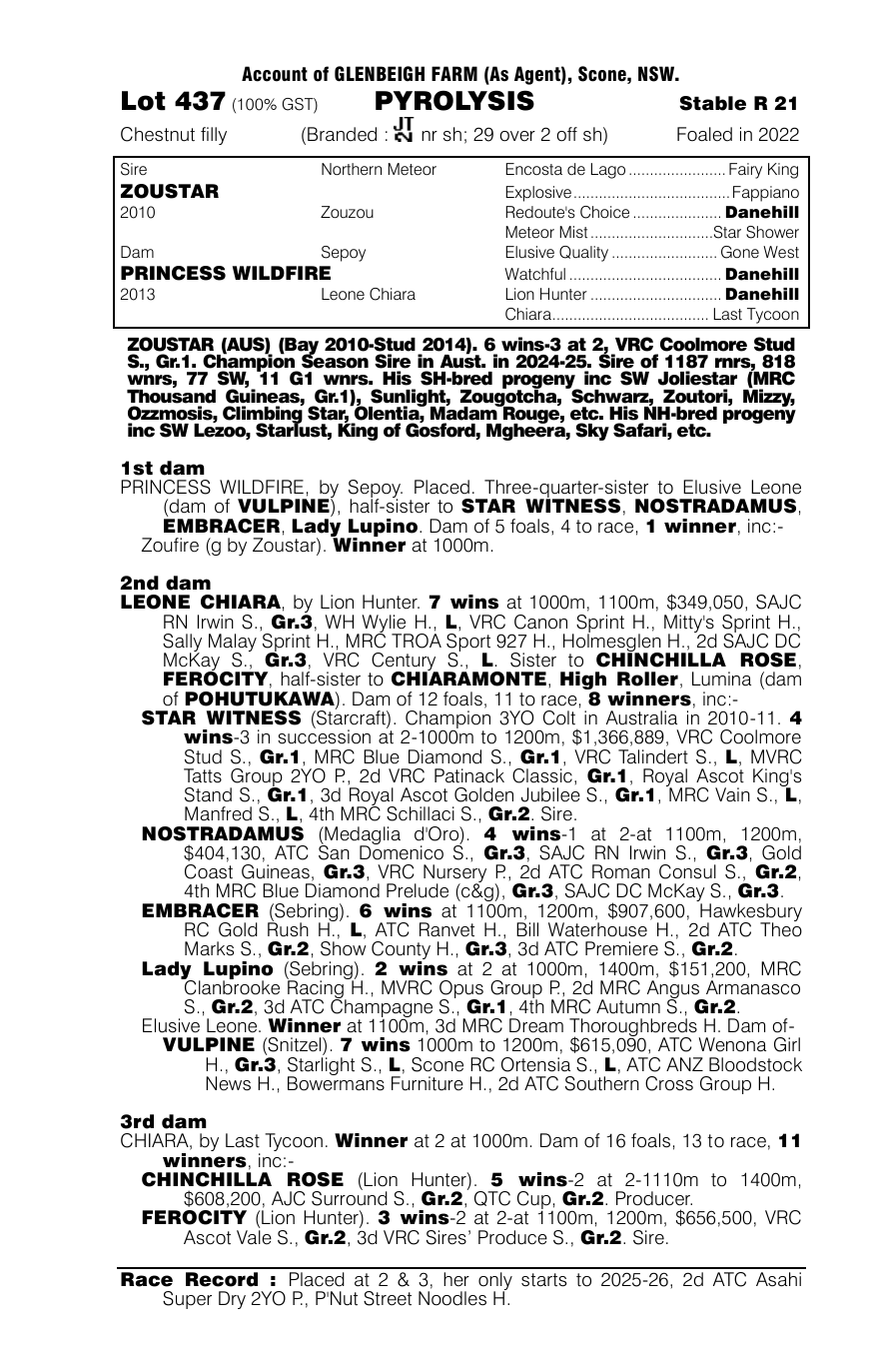 Pedigree - Lot 437