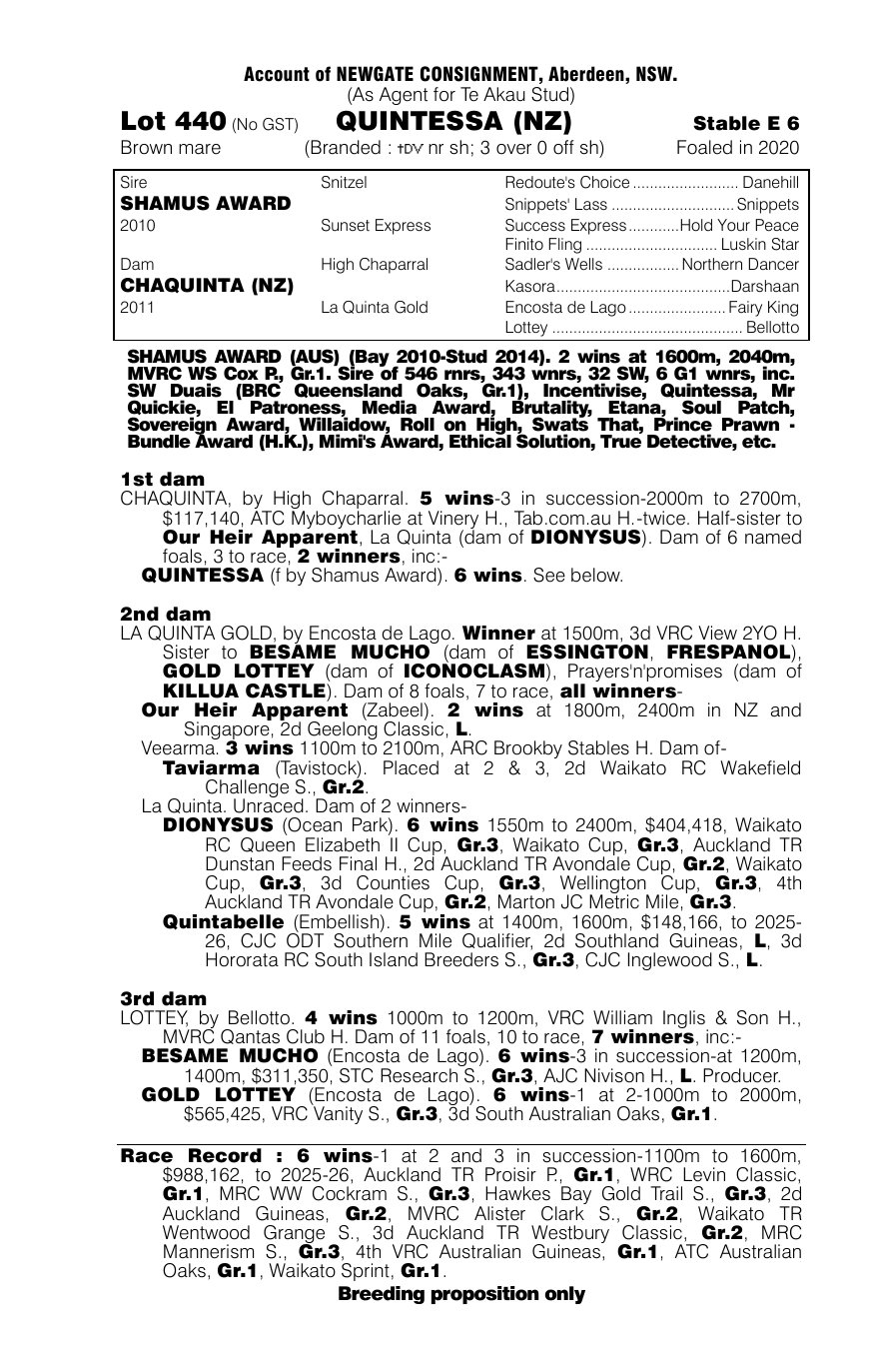Pedigree - Lot 440