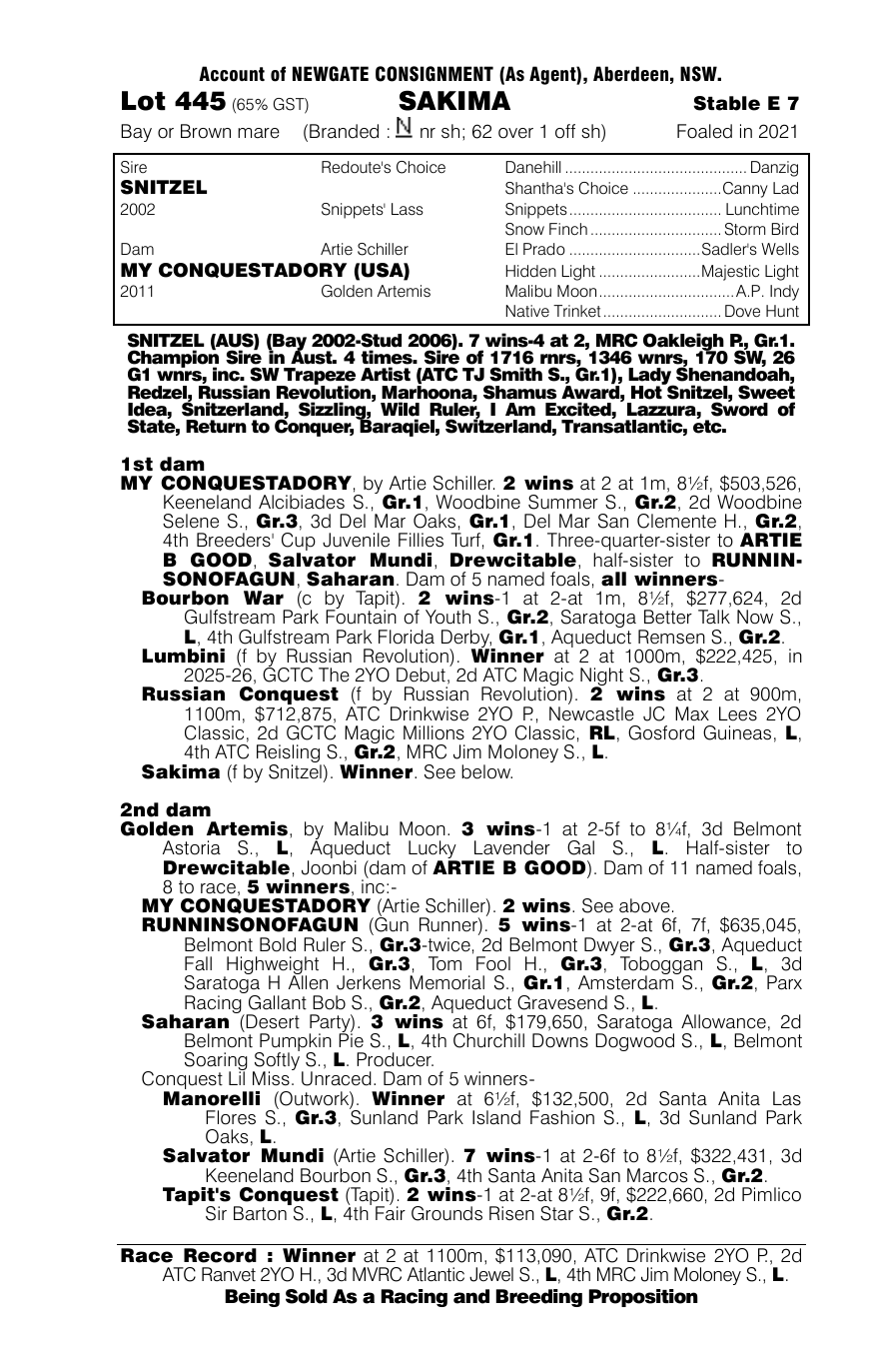 Pedigree - Lot 445