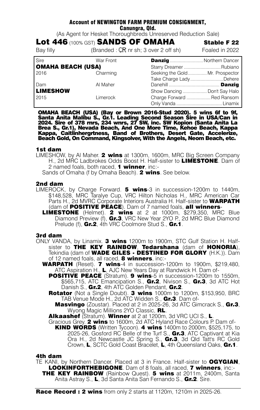 Pedigree - Lot 446