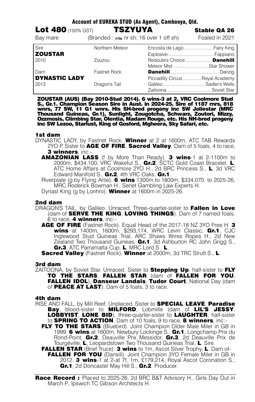Pedigree - Lot 480