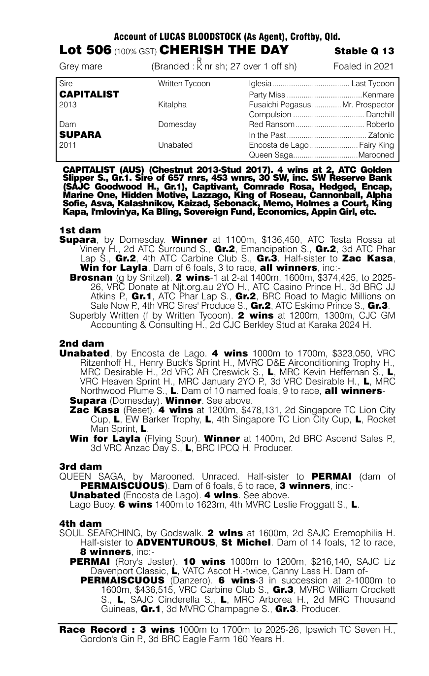 Pedigree - Lot 506