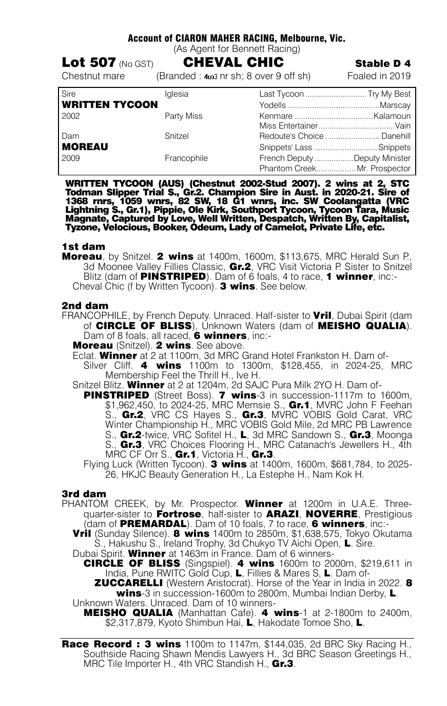 Pedigree - Lot 507