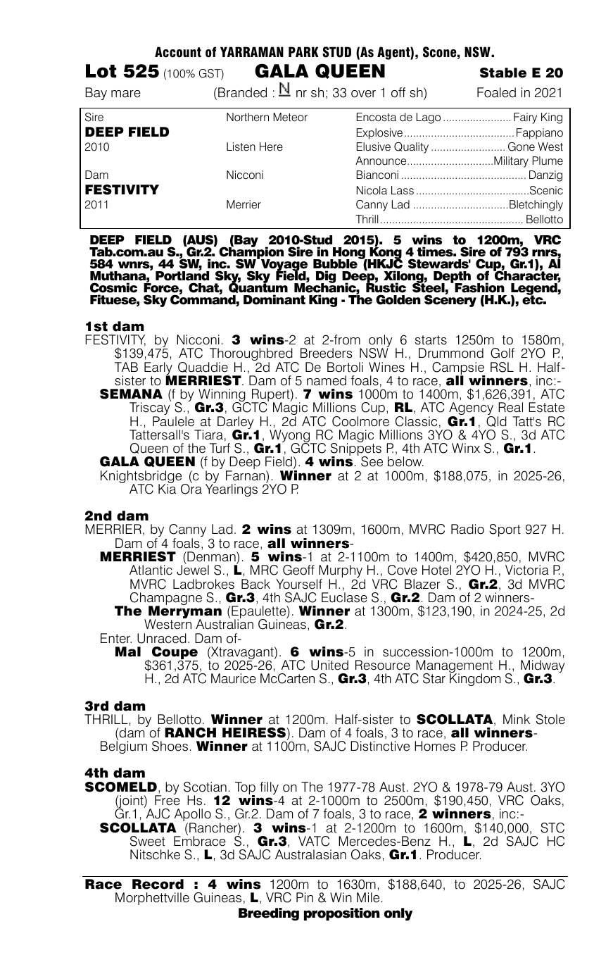 Pedigree - Lot 525