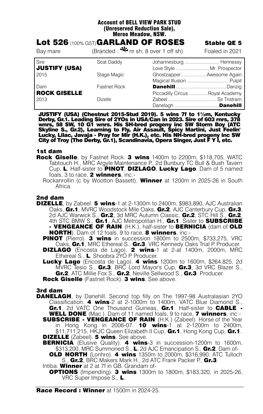Pedigree - Lot 526