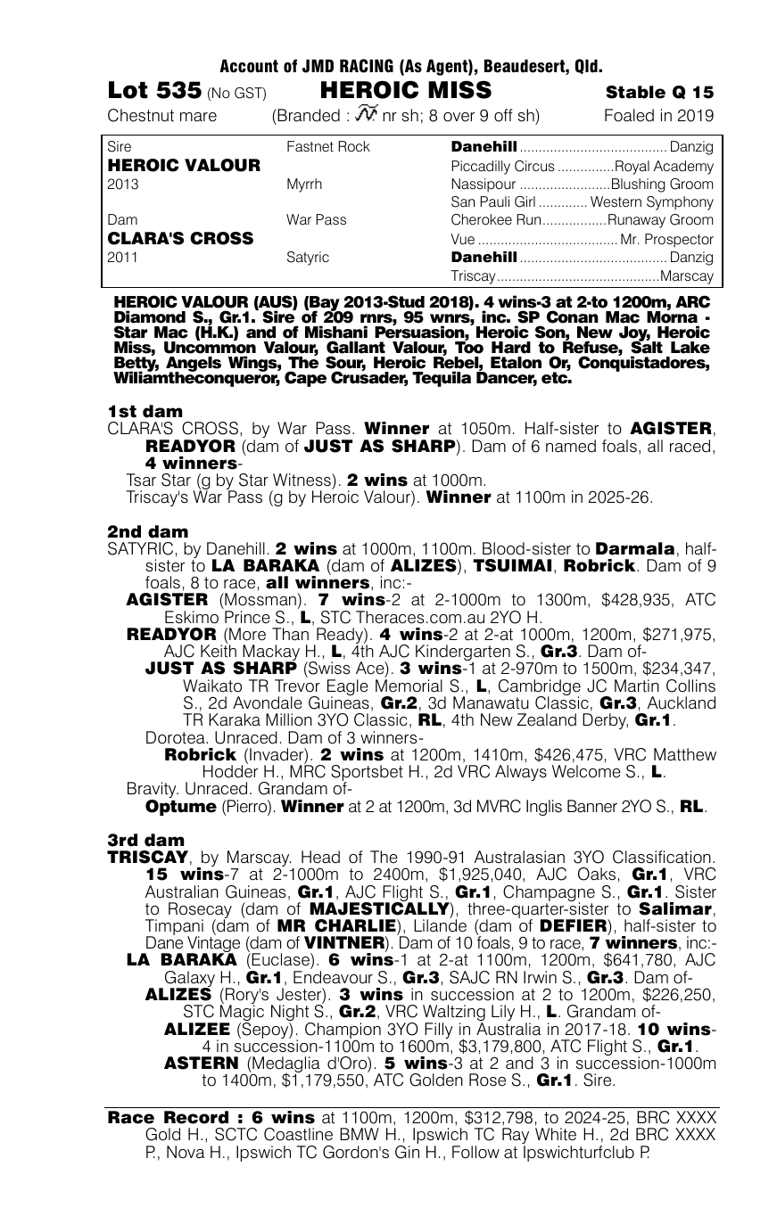 Pedigree - Lot 535