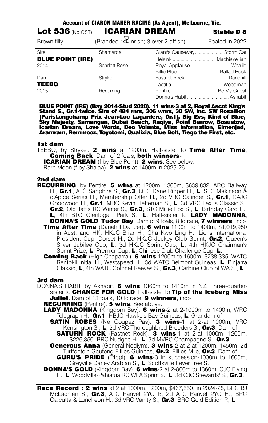 Pedigree - Lot 536