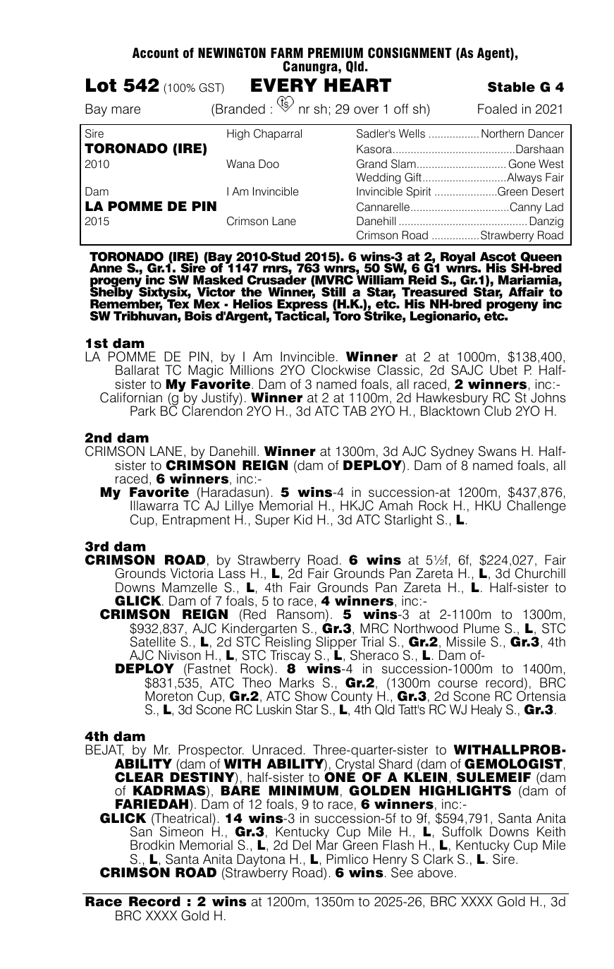 Pedigree - Lot 542