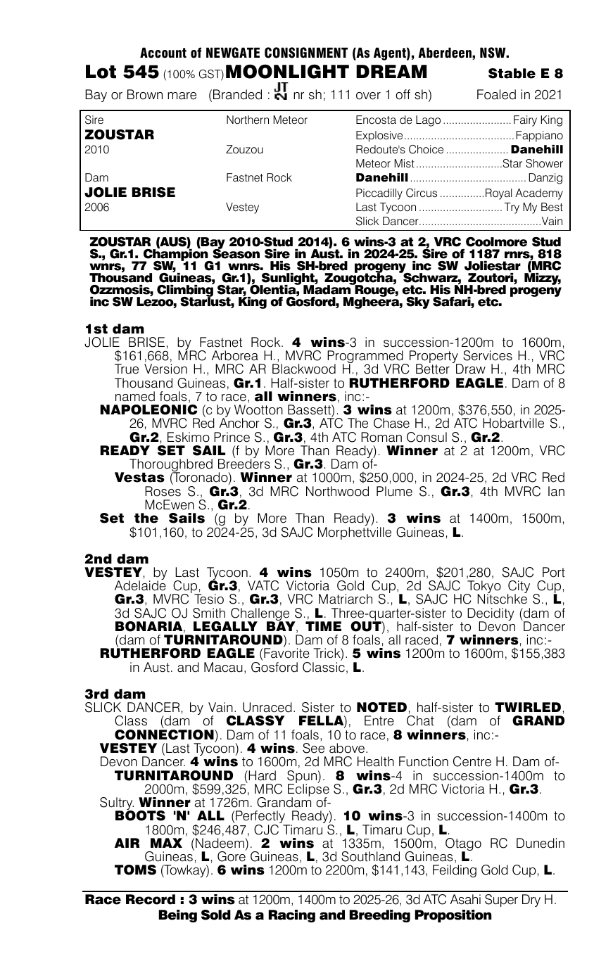 Pedigree - Lot 545