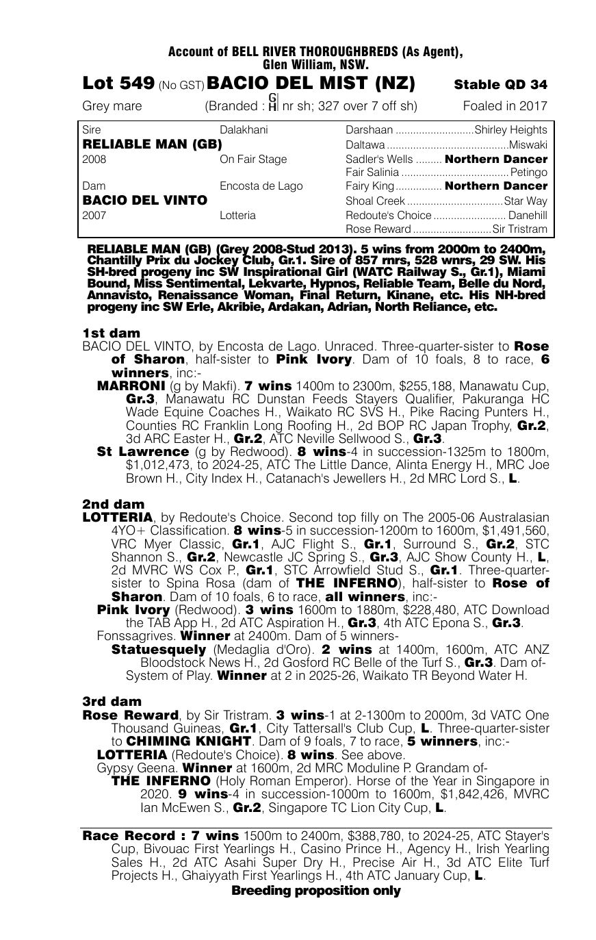Pedigree - Lot 549