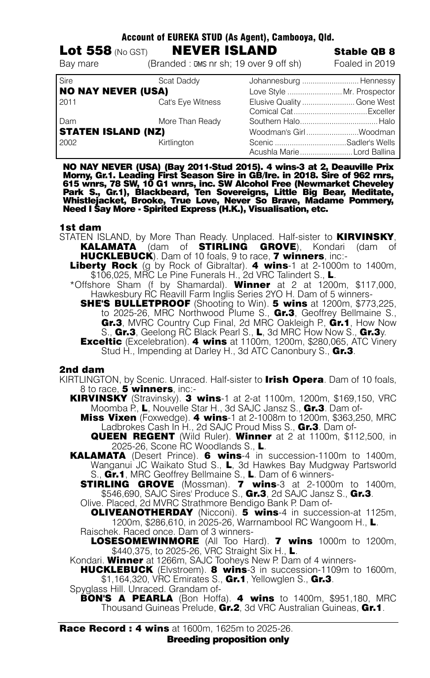 Pedigree - Lot 558