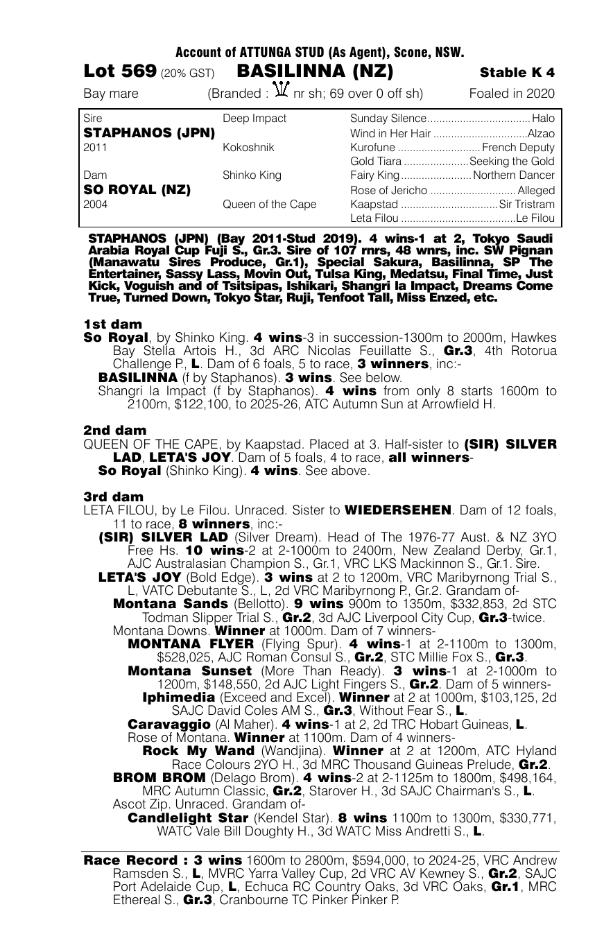 Pedigree - Lot 569