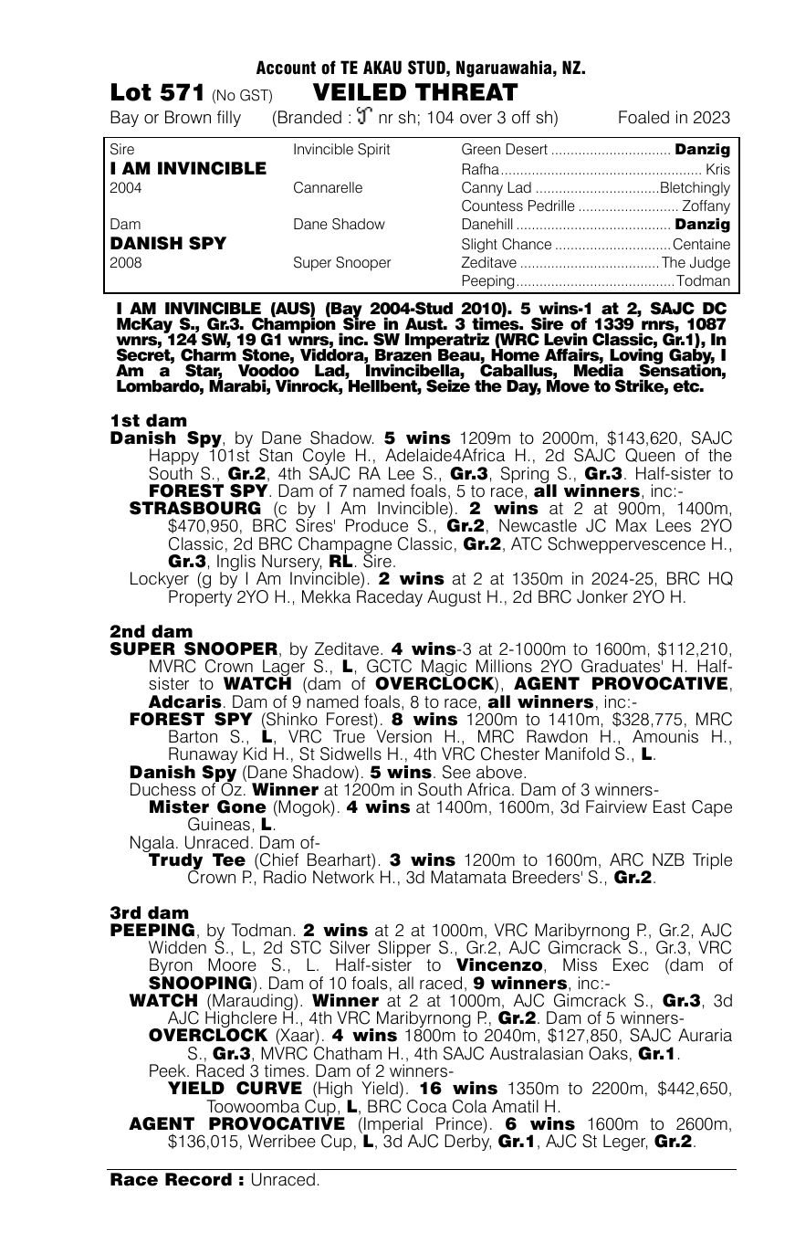 Pedigree - Lot 571
