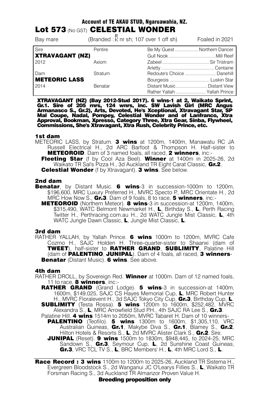 Pedigree - Lot 573