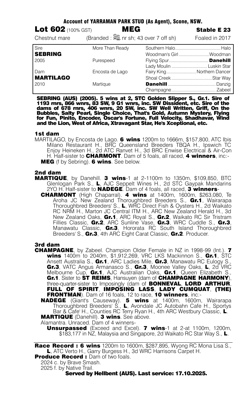 Pedigree - Lot 602