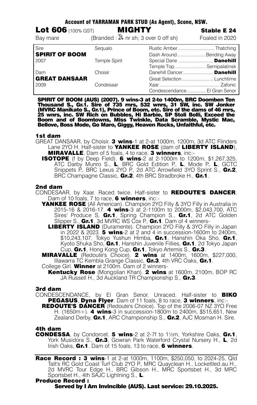 Pedigree - Lot 606