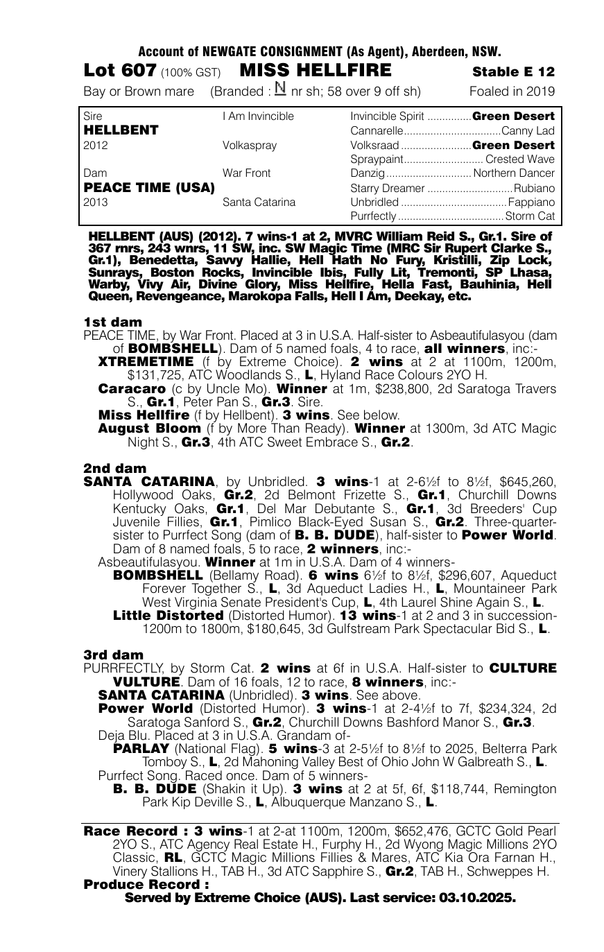 Pedigree - Lot 607