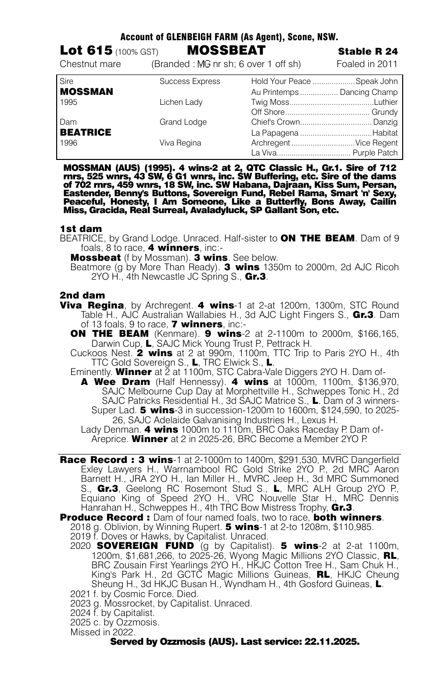 Pedigree - Lot 615