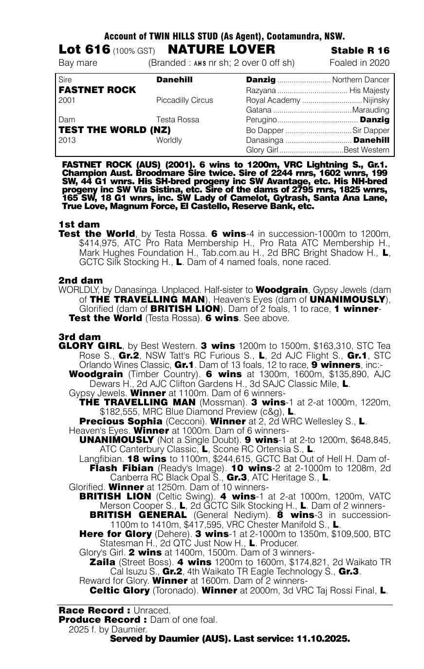 Pedigree - Lot 616