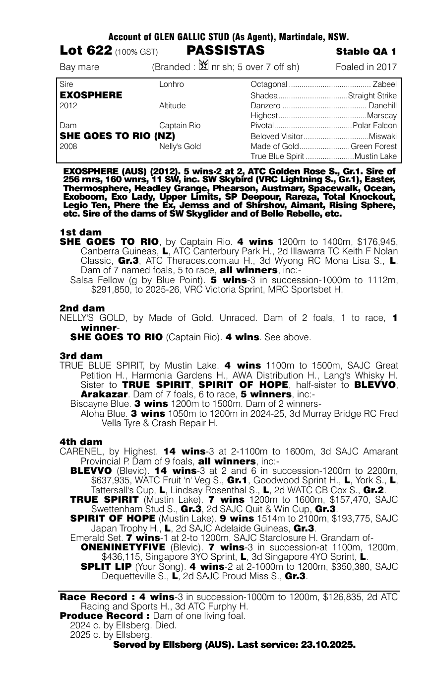 Pedigree - Lot 622