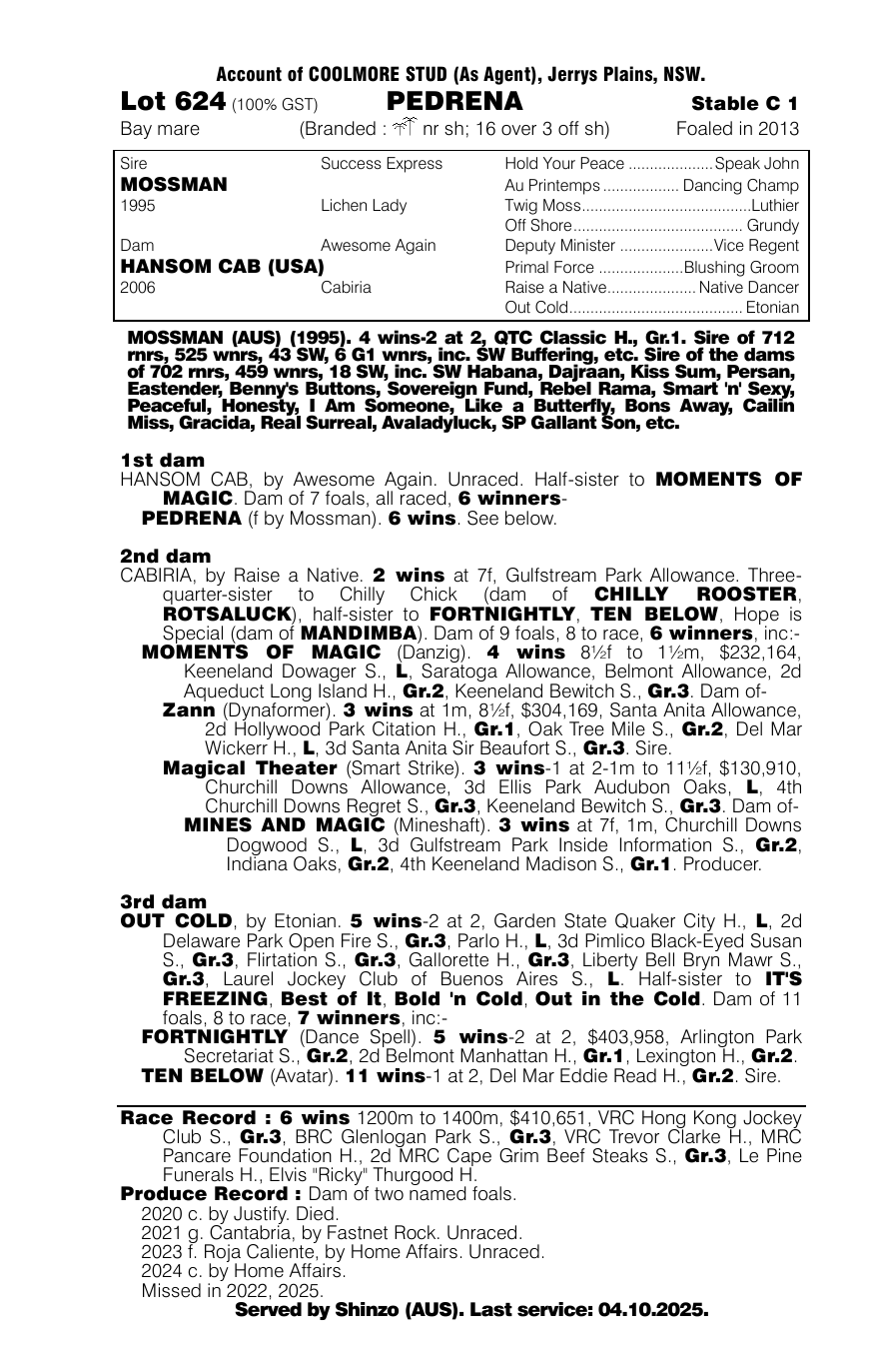 Pedigree - Lot 624