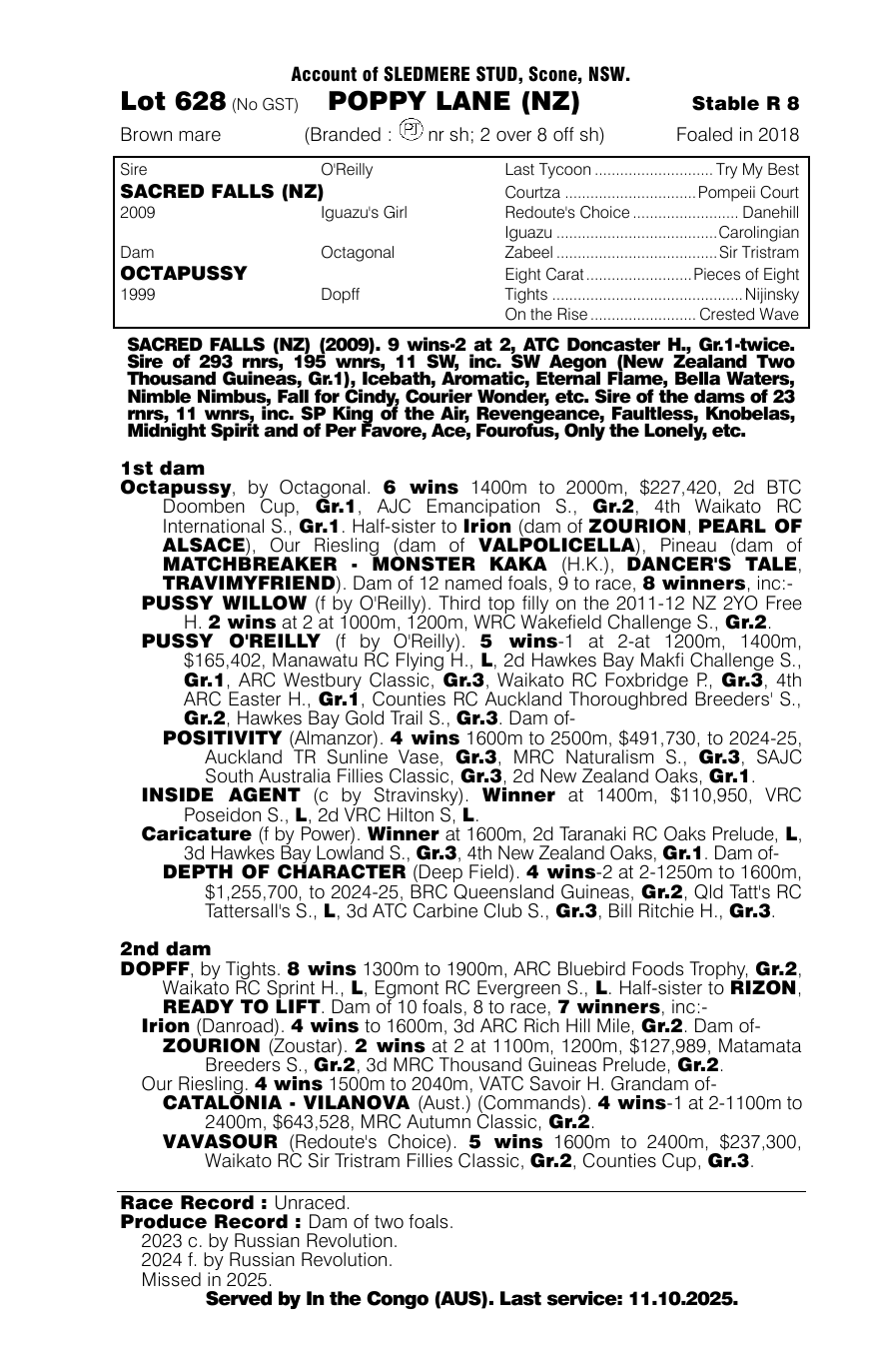 Pedigree - Lot 628