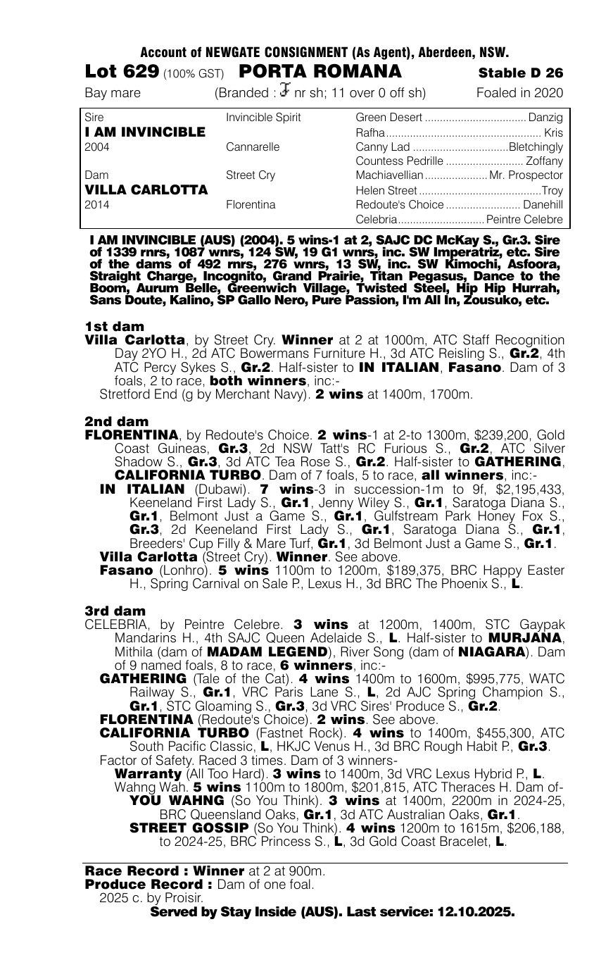 Pedigree - Lot 629