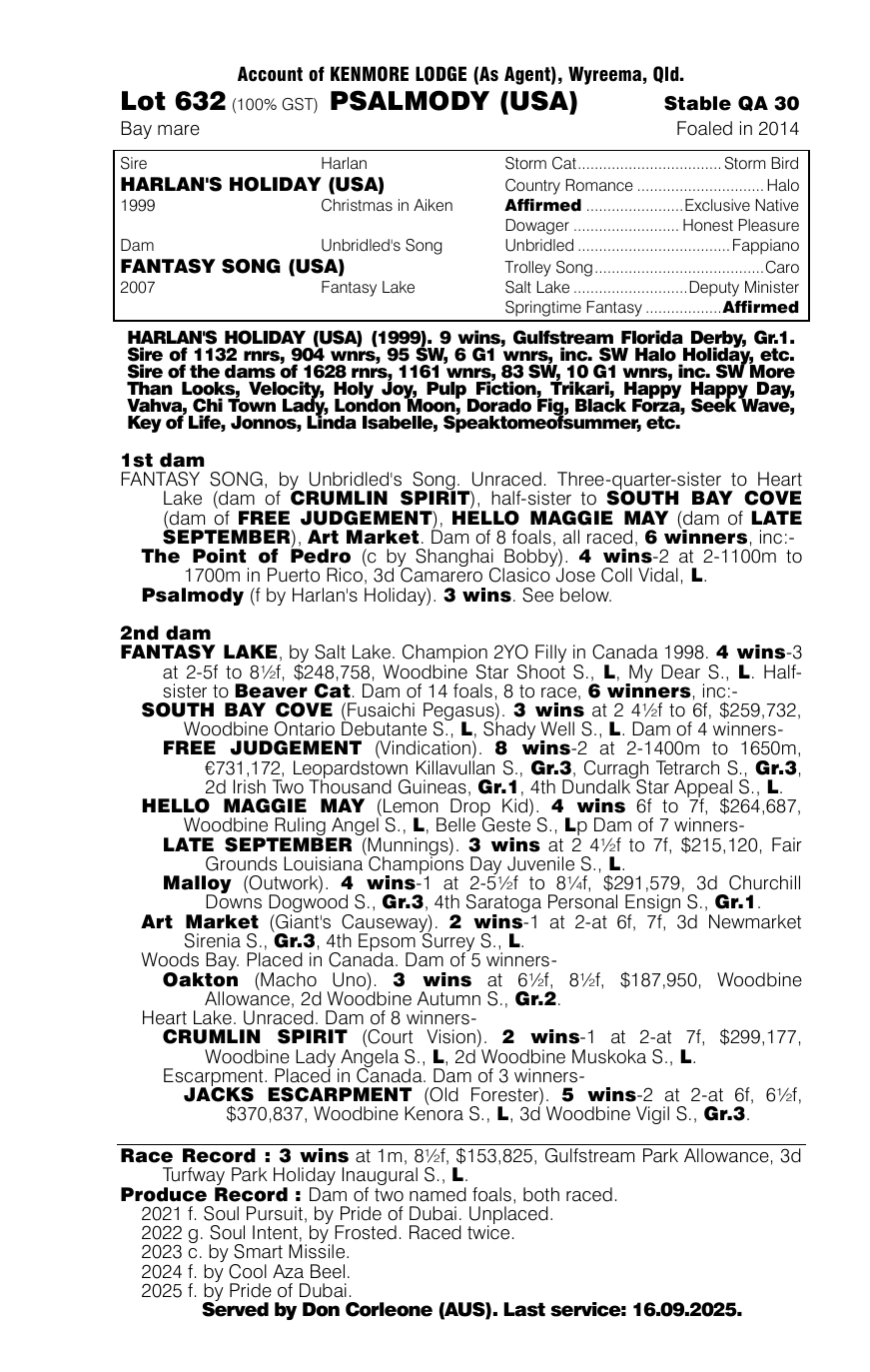 Pedigree - Lot 632