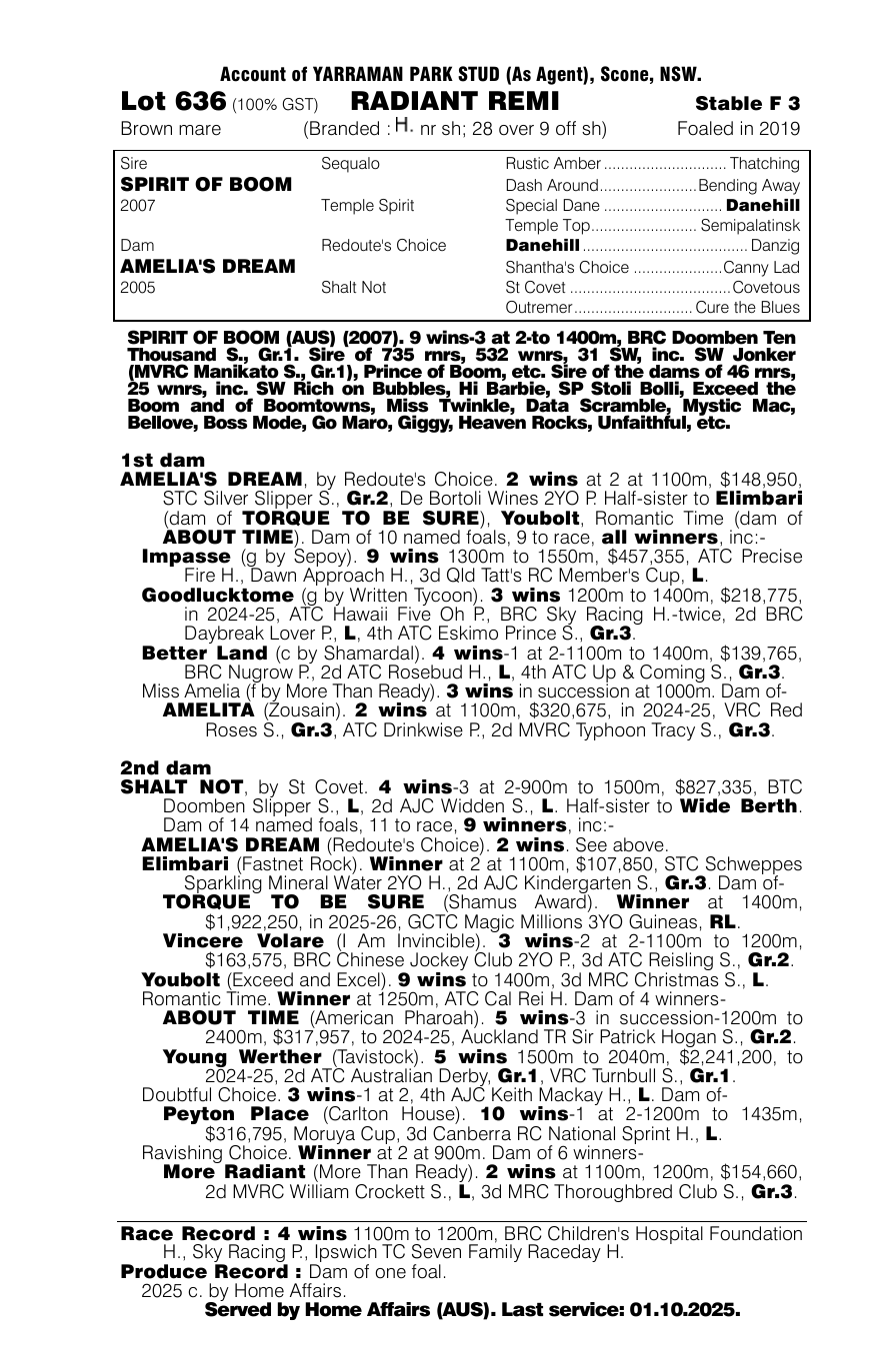 Pedigree - Lot 636