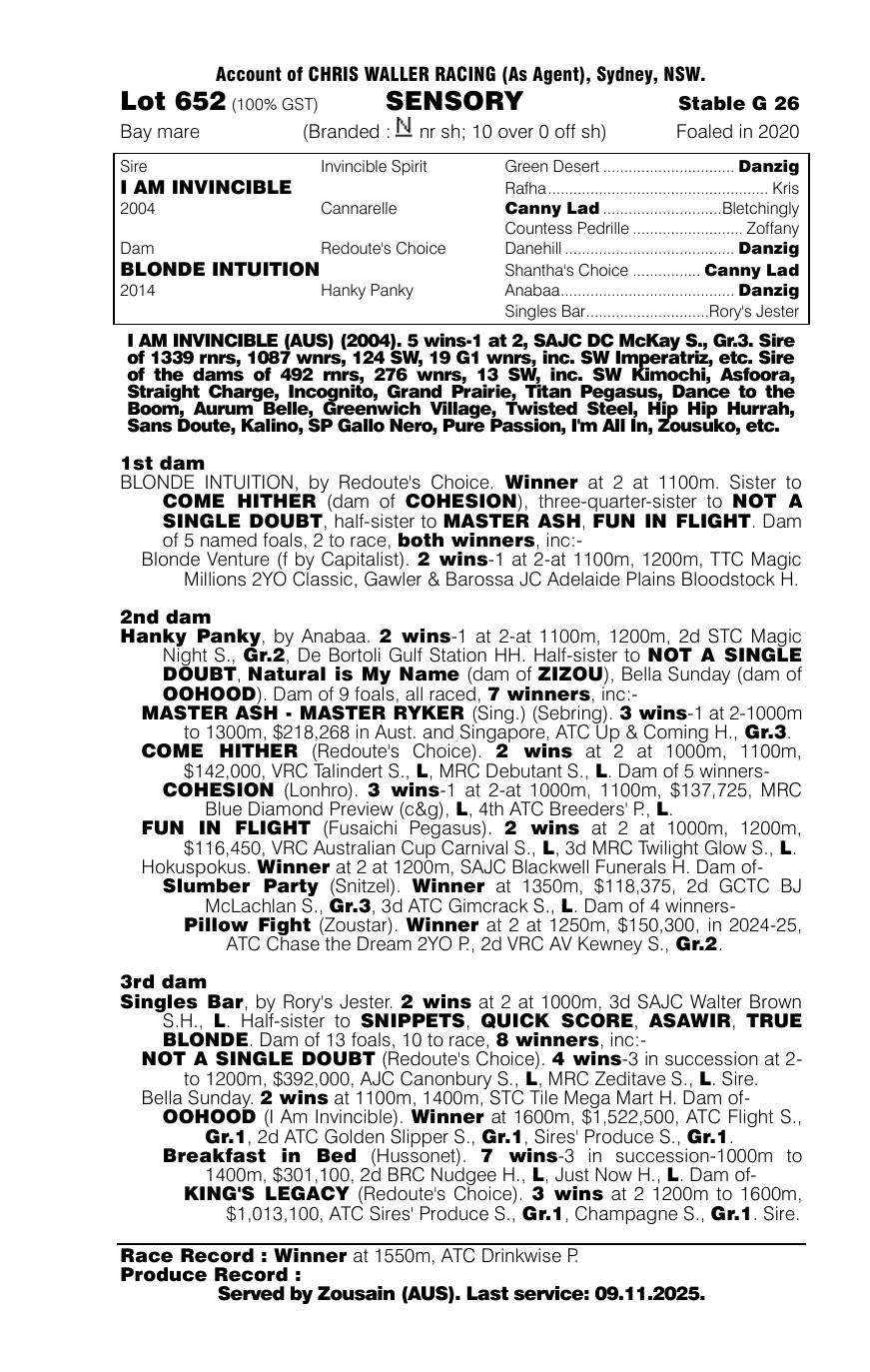 Pedigree - Lot 652