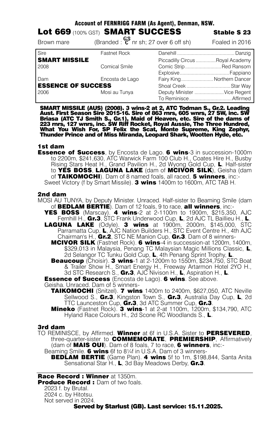 Pedigree - Lot 669