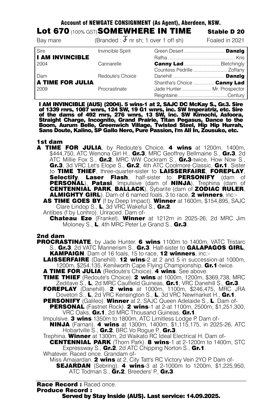 Pedigree - Lot 670