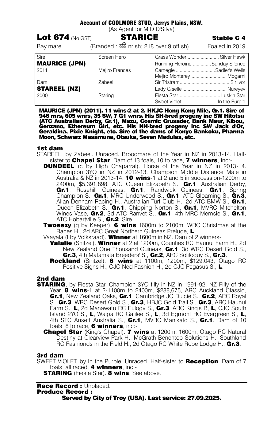 Pedigree - Lot 674