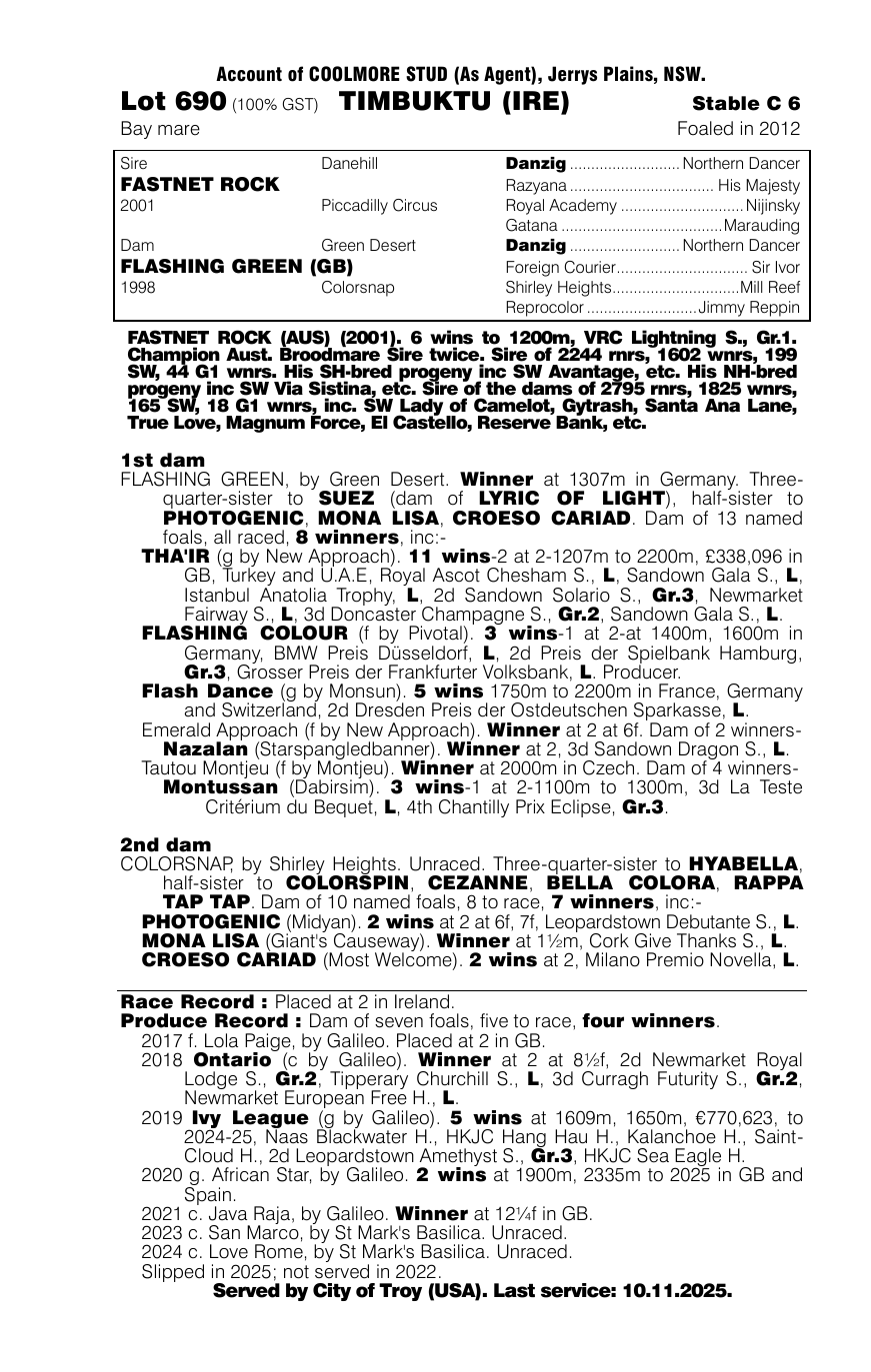 Pedigree - Lot 690