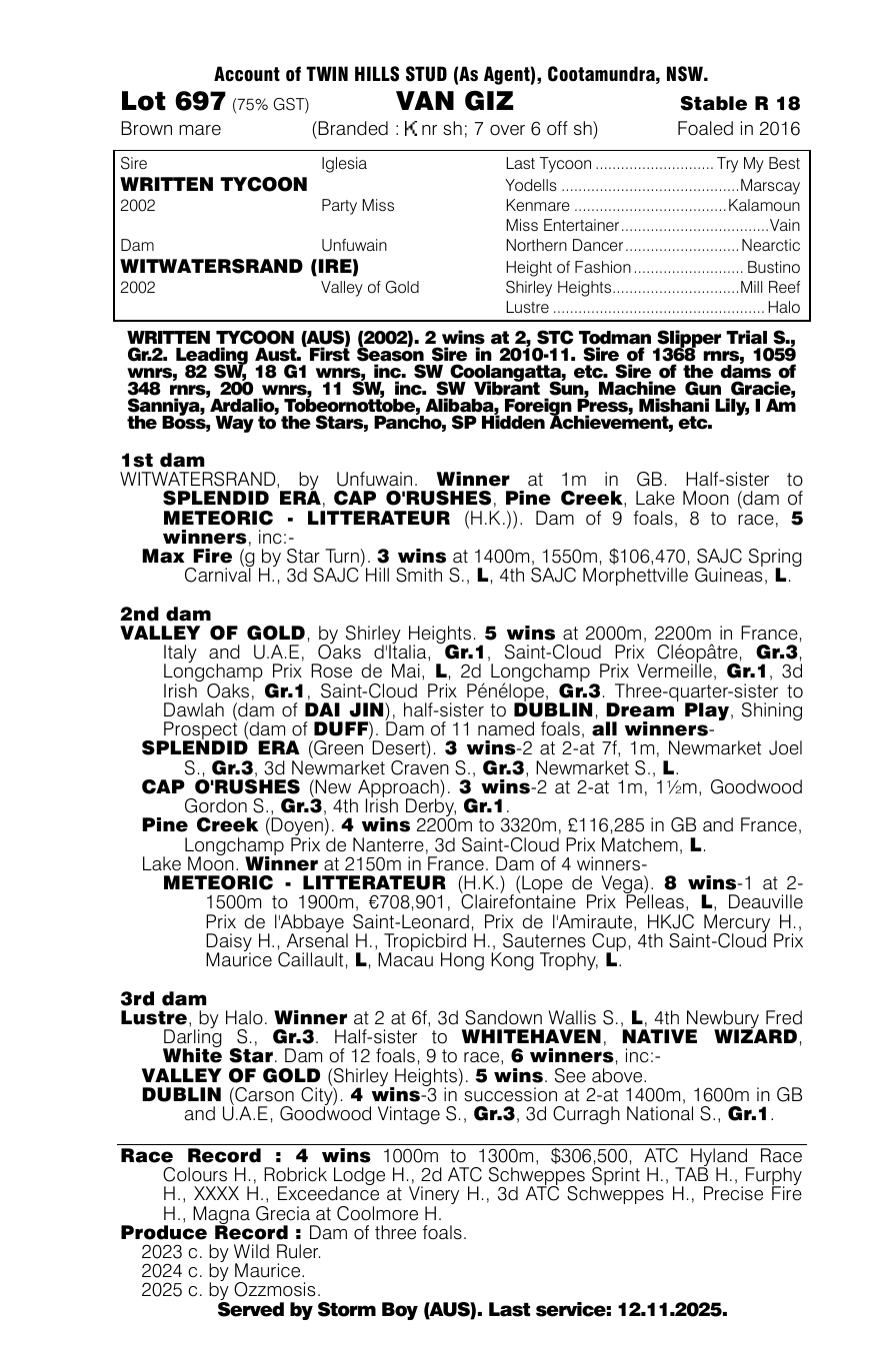 Pedigree - Lot 697