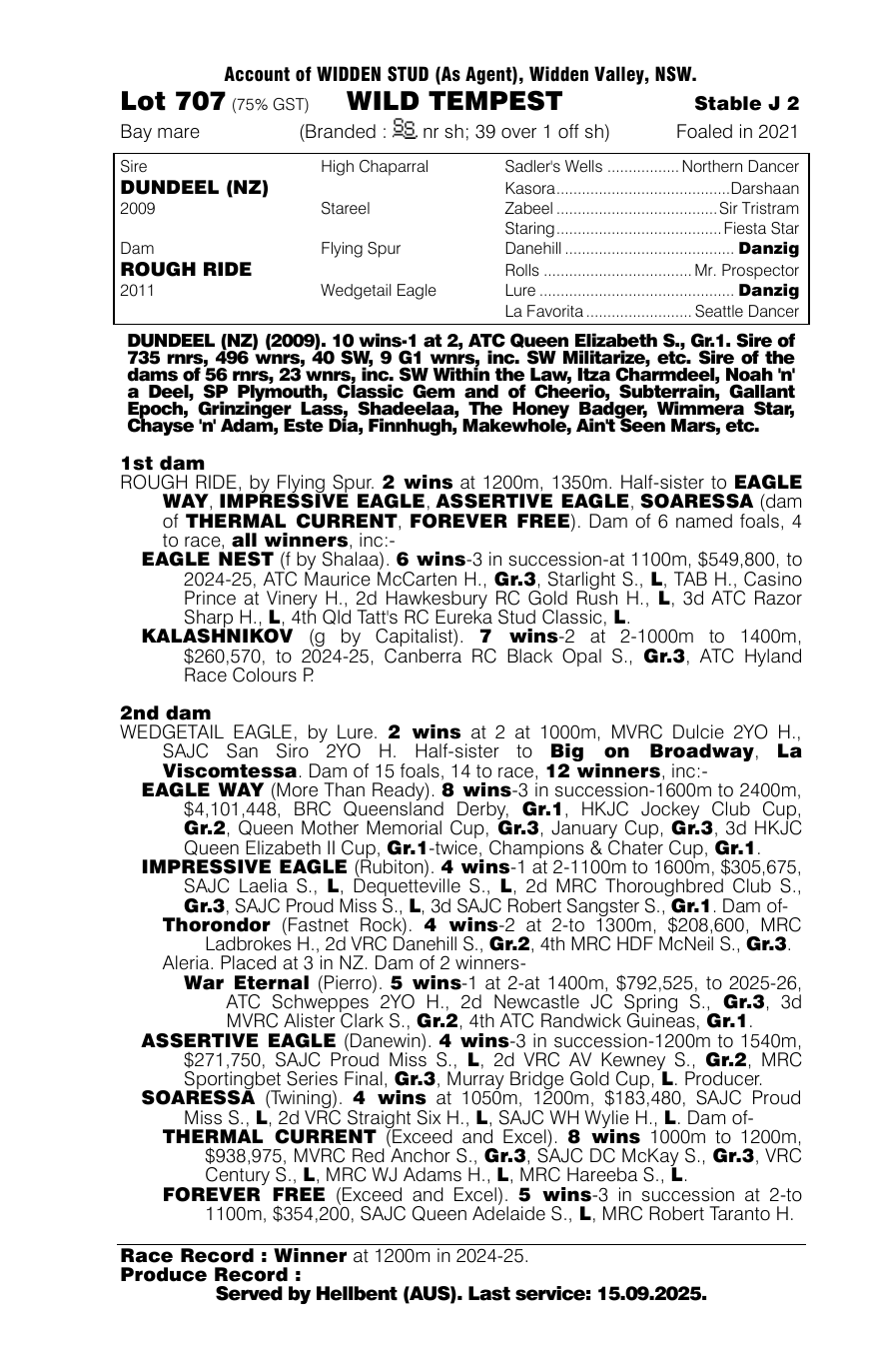 Pedigree - Lot 707