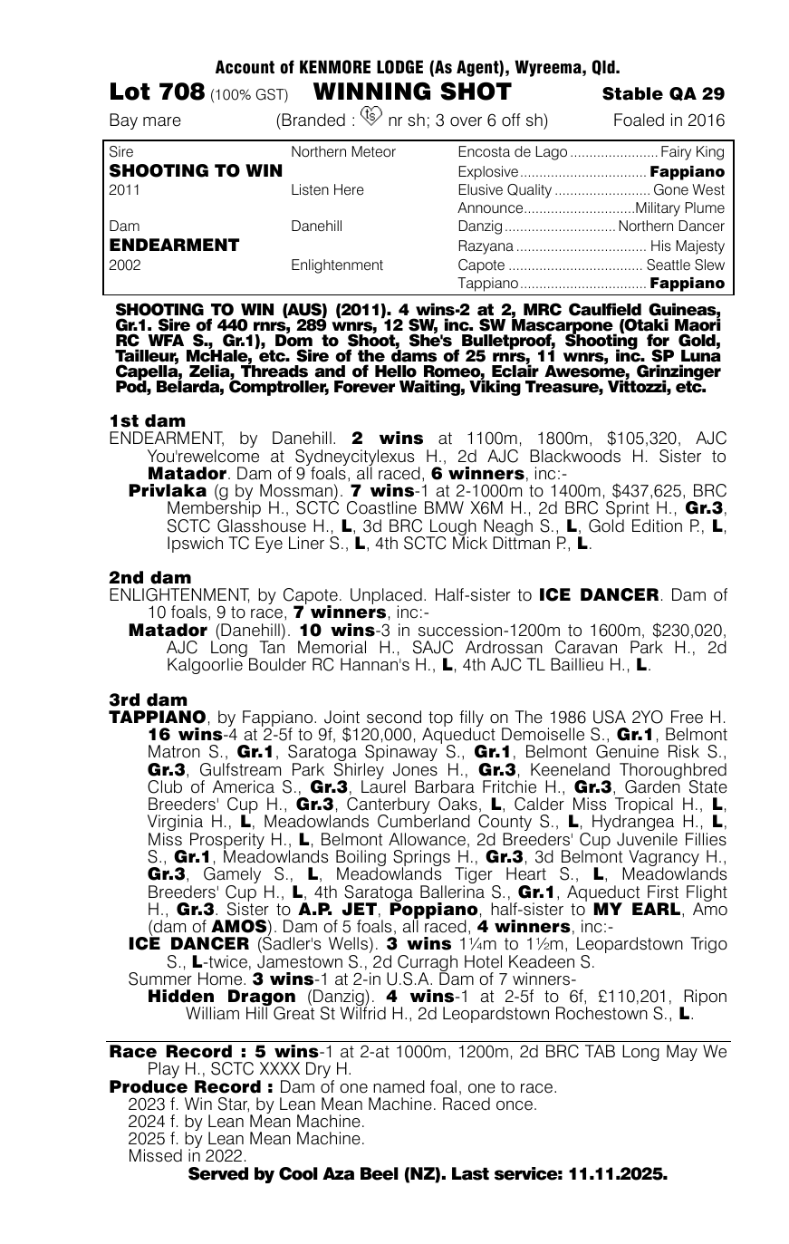 Pedigree - Lot 708