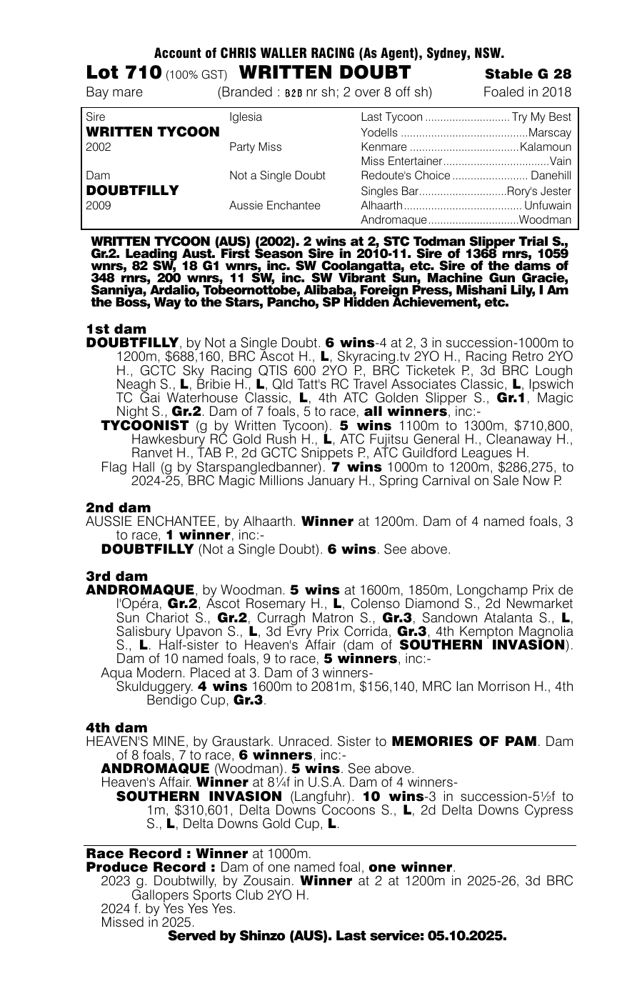 Pedigree - Lot 710