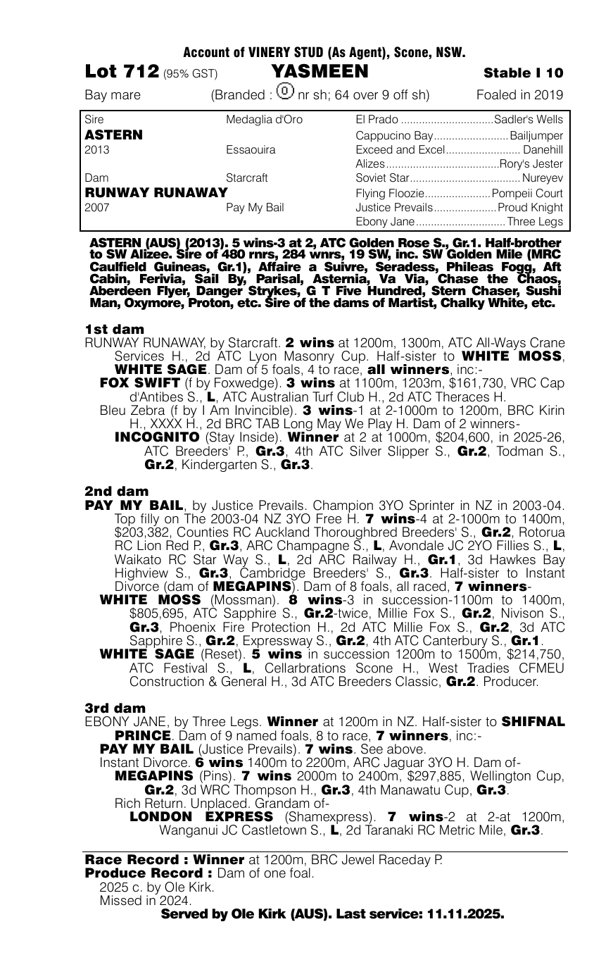 Pedigree - Lot 712