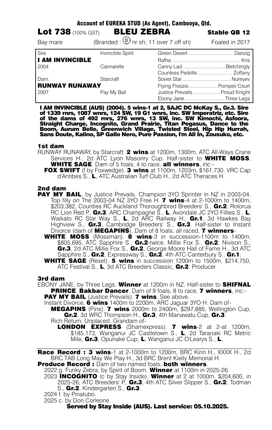 Pedigree - Lot 738