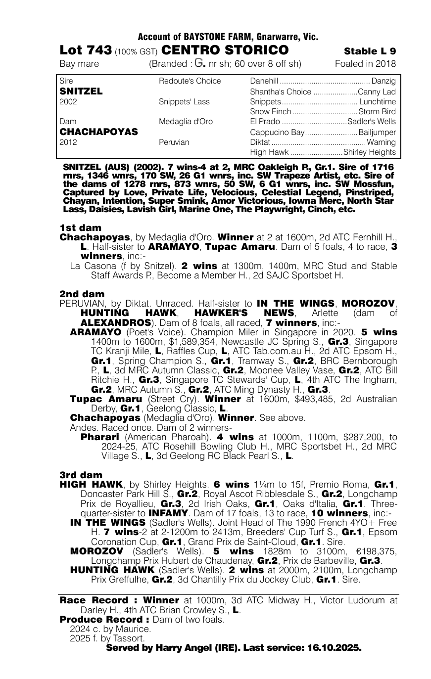 Pedigree - Lot 743