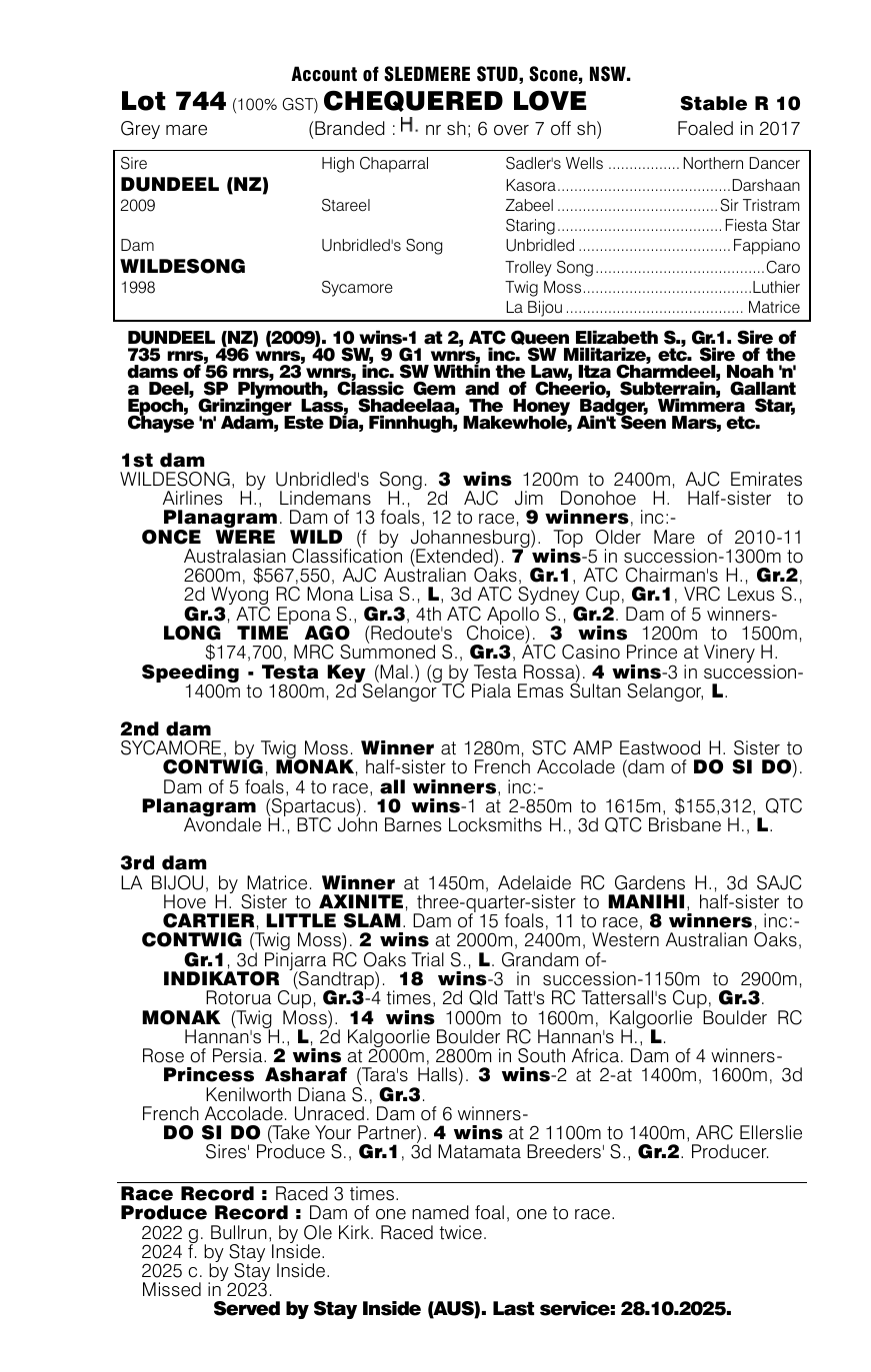 Pedigree - Lot 744