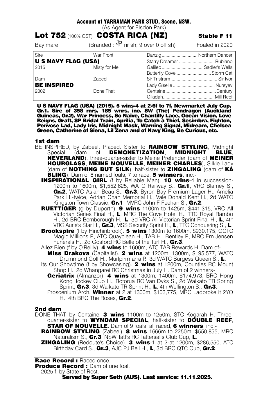 Pedigree - Lot 752