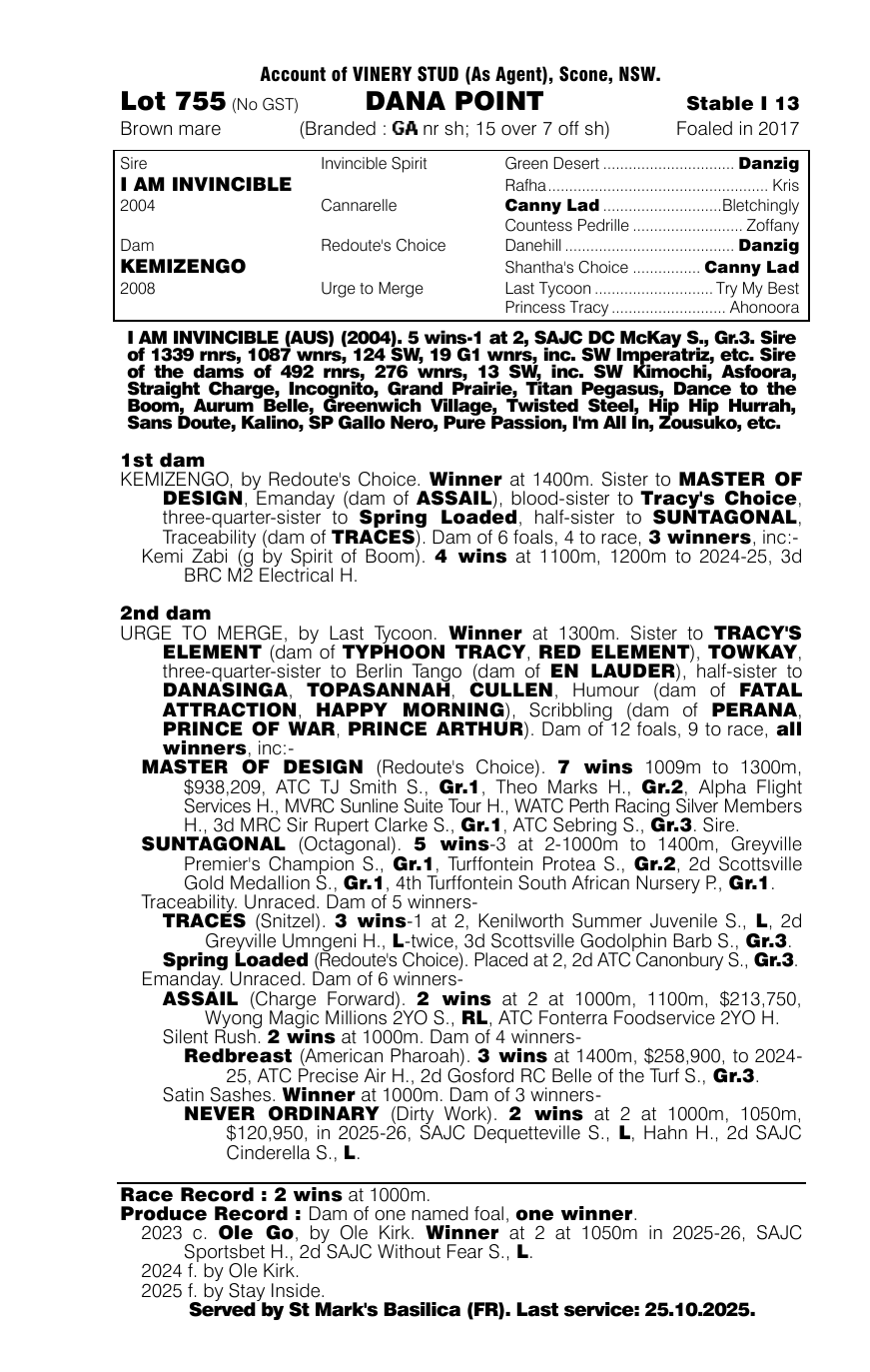 Pedigree - Lot 755